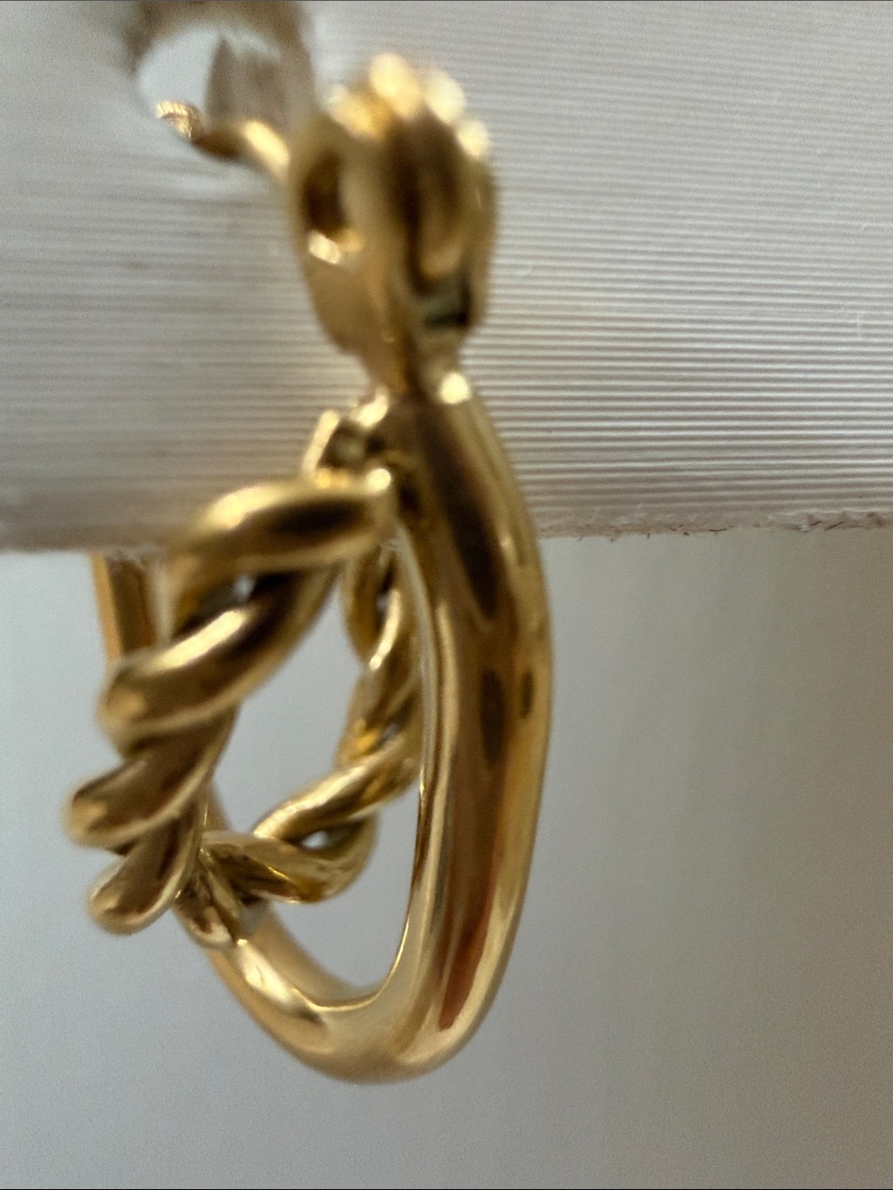 Plunder Gold Leaf Twist Hoop Earrings - Picture 6 of 8
